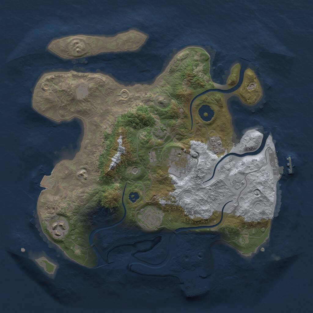 Rust Map: Procedural Map, Size: 3000, Seed: 3221, 10 Monuments