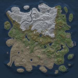 Thumbnail Rust Map: Procedural Map, Size: 4500, Seed: 1887537611, 16 Monuments