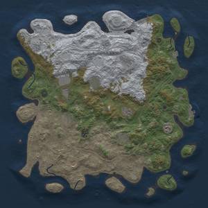 Thumbnail Rust Map: Procedural Map, Size: 4500, Seed: 1887537611, 19 Monuments