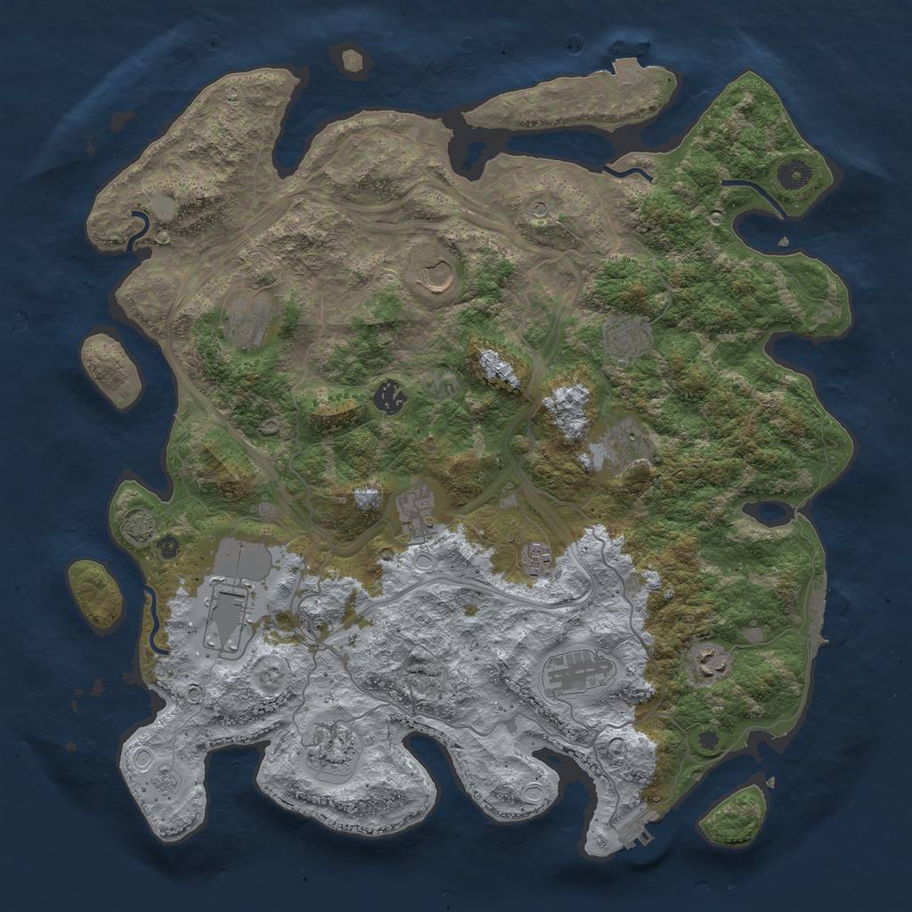 Rust Map: Procedural Map, Size: 4250, Seed: 684685226, 19 Monuments