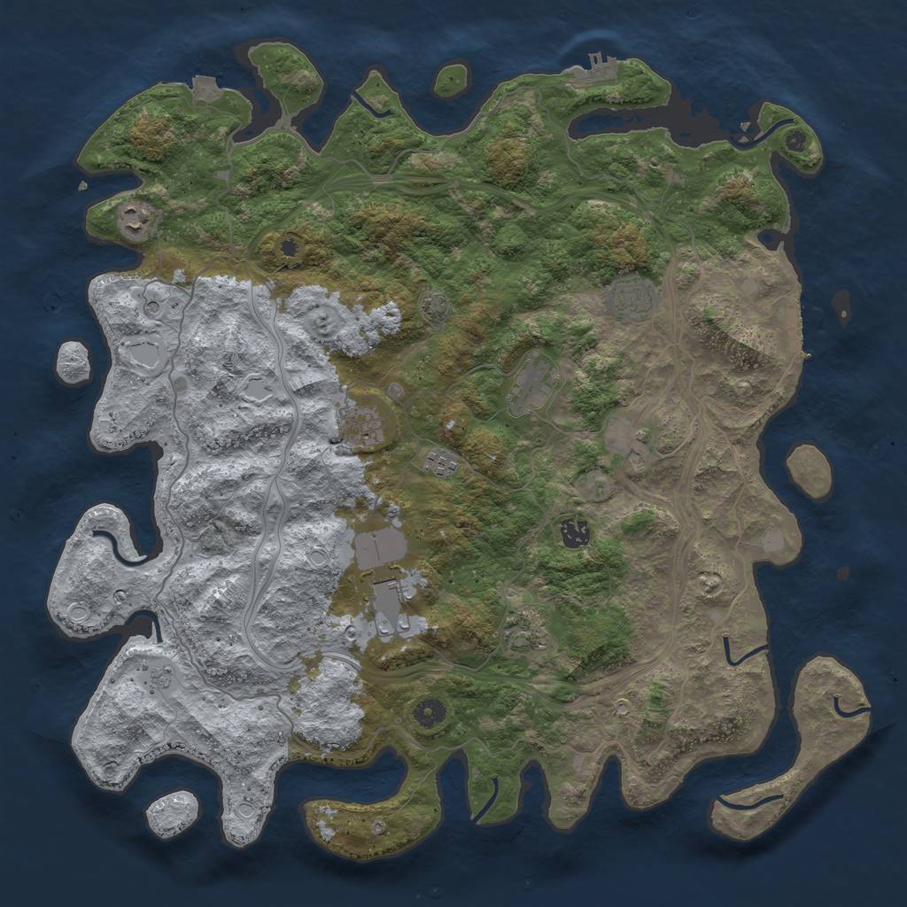 Rust Map: Procedural Map, Size: 4500, Seed: 571647356, 17 Monuments