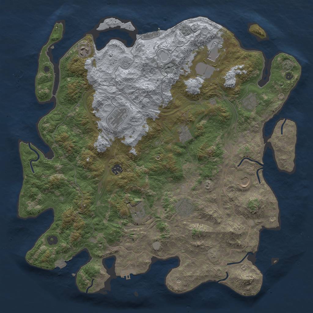 Rust Map: Procedural Map, Size: 4500, Seed: 294319236, 18 Monuments