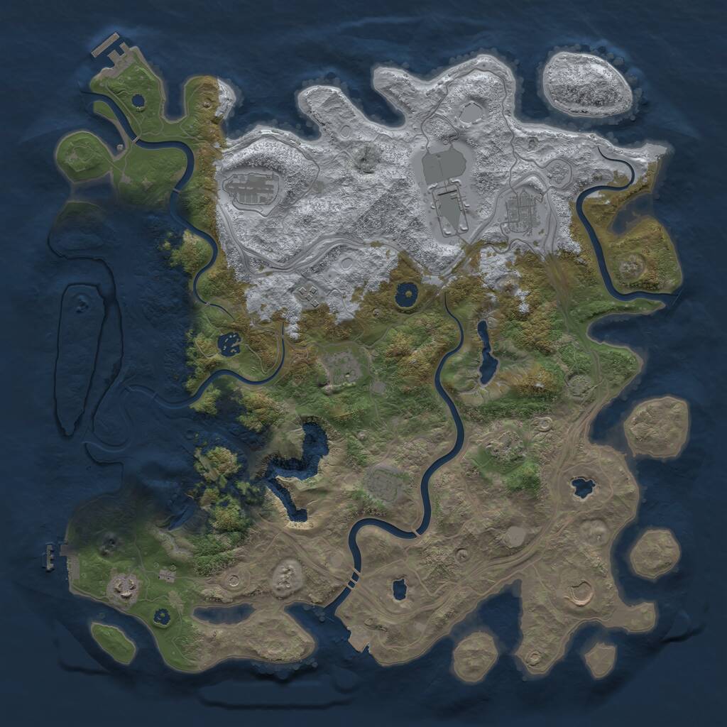 Rust Map: Procedural Map, Size: 4500, Seed: 555755570, 16 Monuments