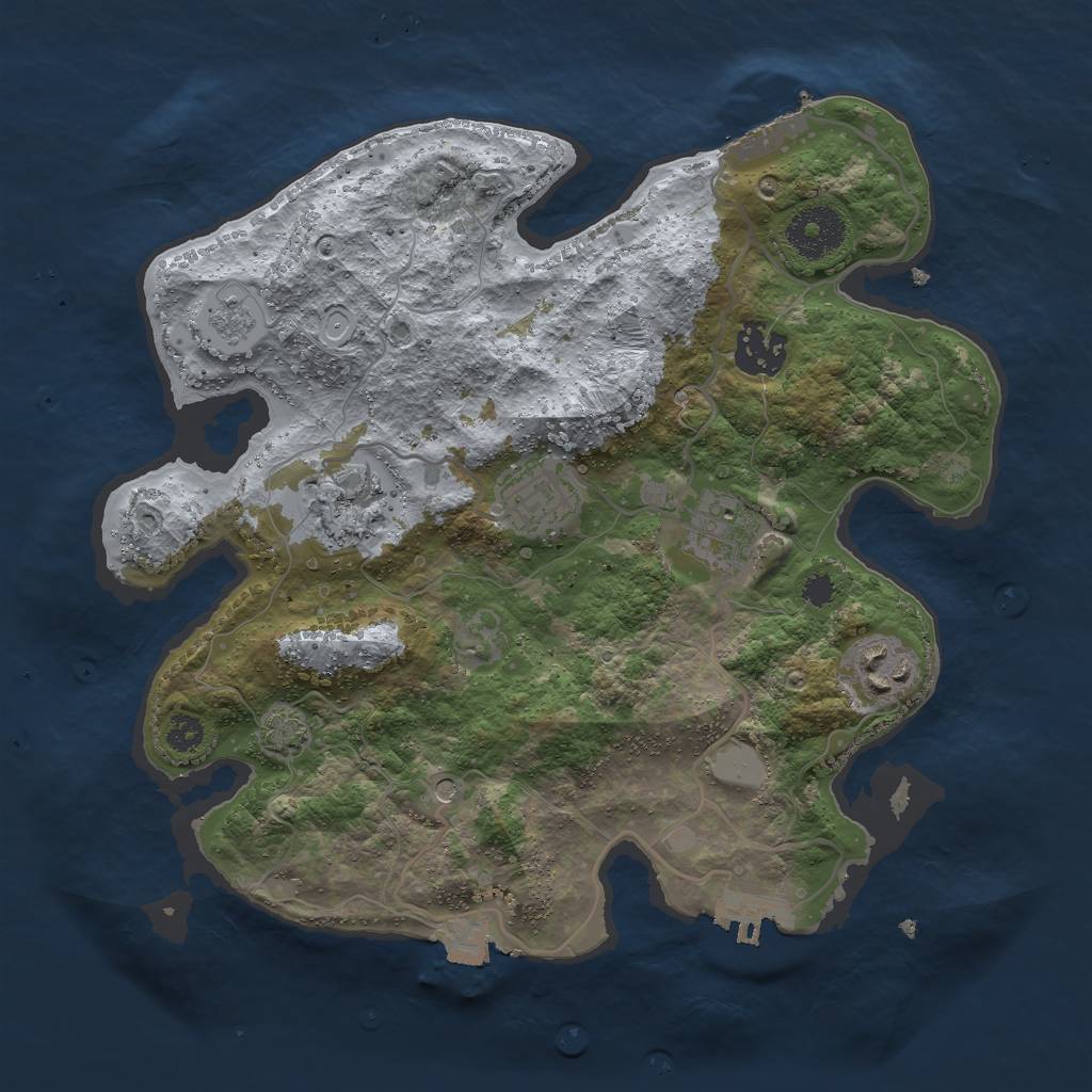 Rust Map: Procedural Map, Size: 3000, Seed: 273946403, 13 Monuments