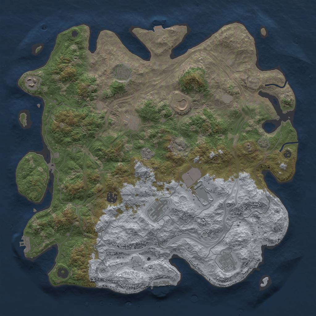 Rust Map: Procedural Map, Size: 4250, Seed: 37189501, 17 Monuments
