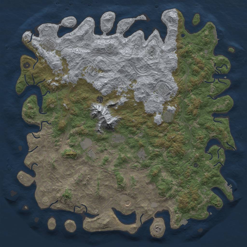 Rust Map: Procedural Map, Size: 5500, Seed: 2507, 19 Monuments