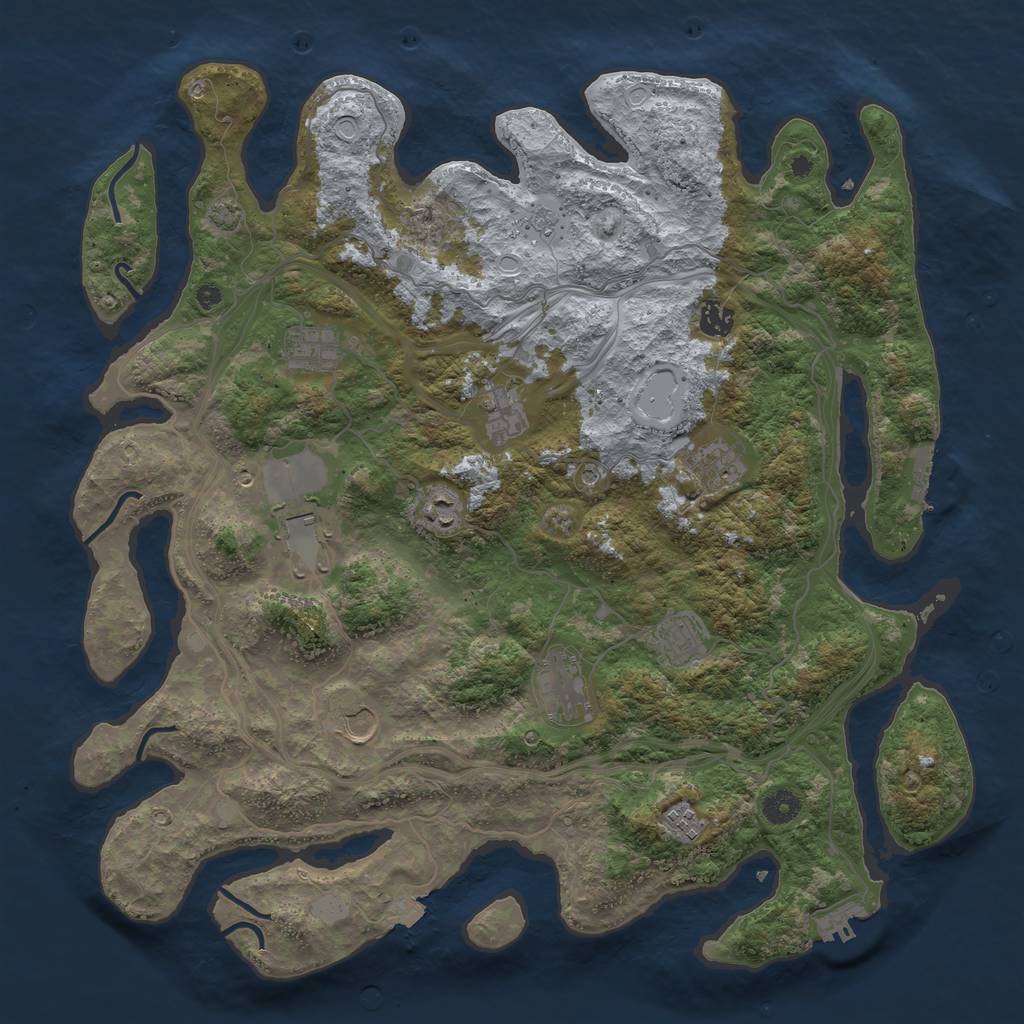 Rust Map: Procedural Map, Size: 4300, Seed: 1446548359, 18 Monuments