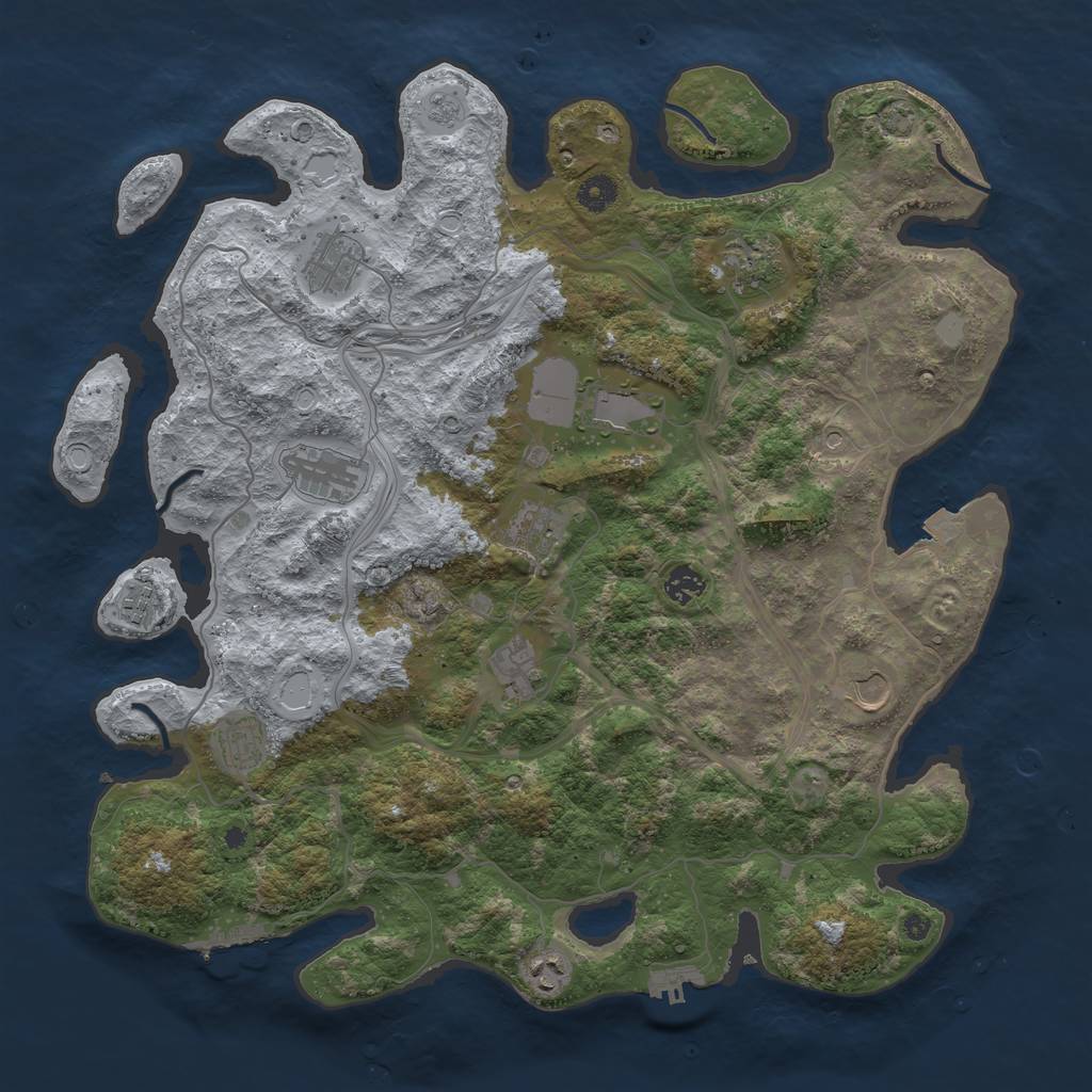 Rust Map: Procedural Map, Size: 4250, Seed: 871655400, 19 Monuments