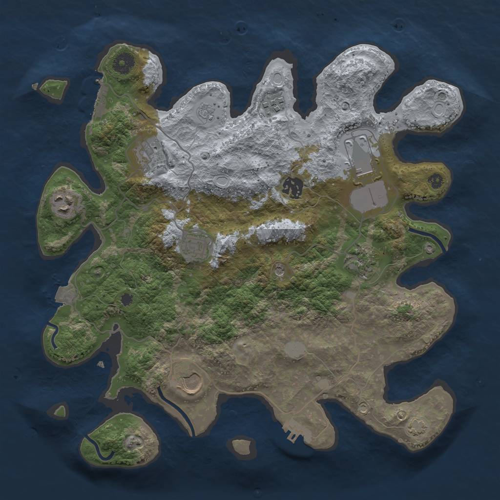 Rust Map: Procedural Map, Size: 3500, Seed: 1587476499, 16 Monuments
