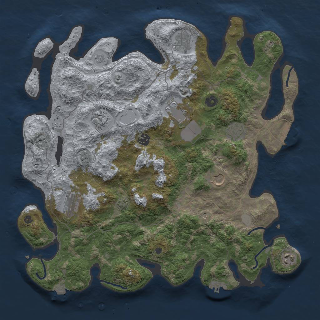 Rust Map: Procedural Map, Size: 4000, Seed: 230803008, 17 Monuments