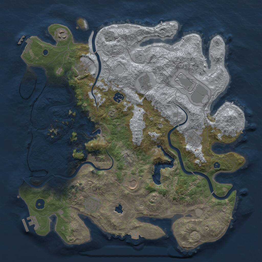 Rust Map: Procedural Map, Size: 4000, Seed: 13829, 15 Monuments