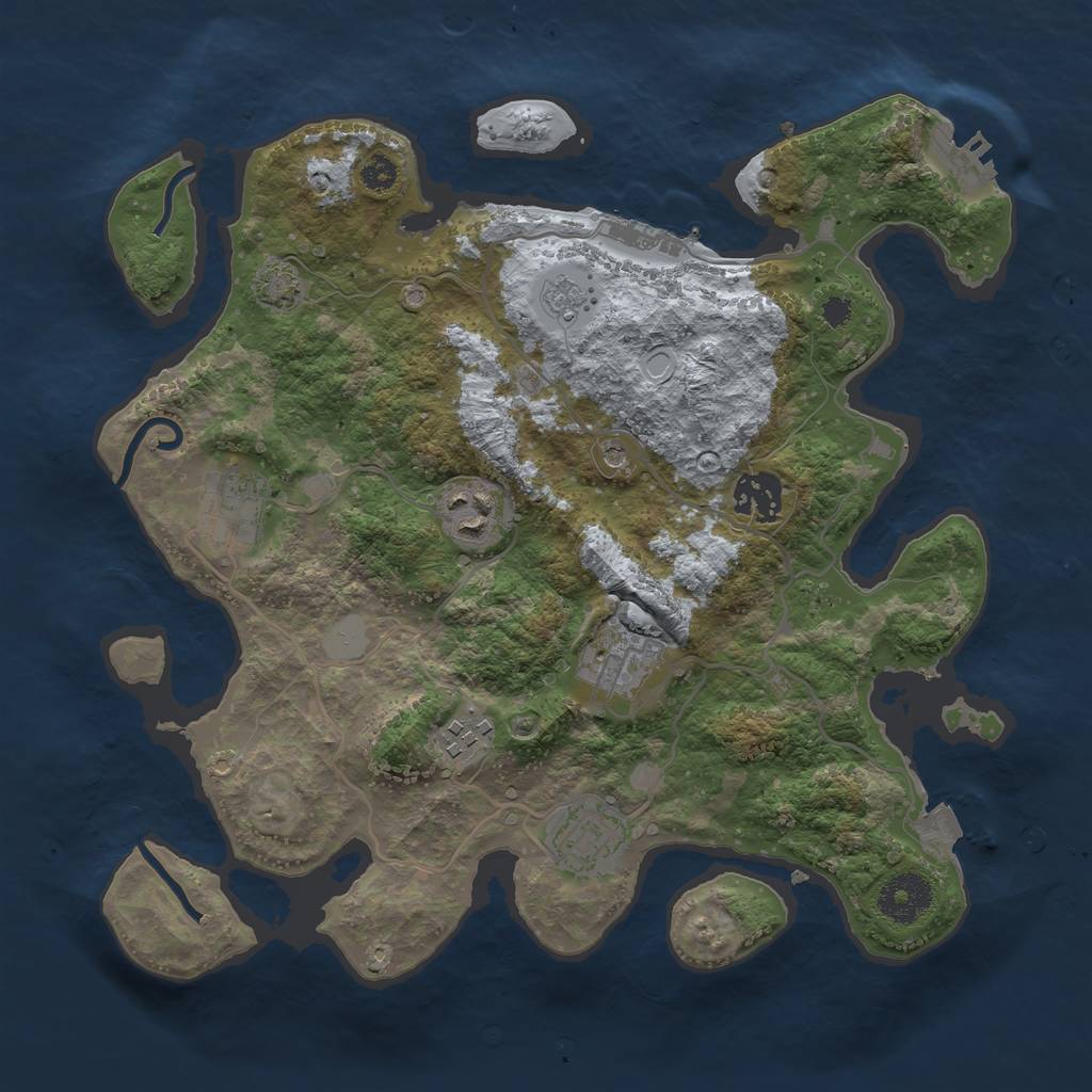 Rust Map: Procedural Map, Size: 3200, Seed: 340116451, 14 Monuments