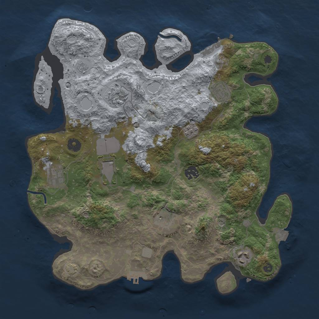 Rust Map: Procedural Map, Size: 3500, Seed: 1823228500, 16 Monuments