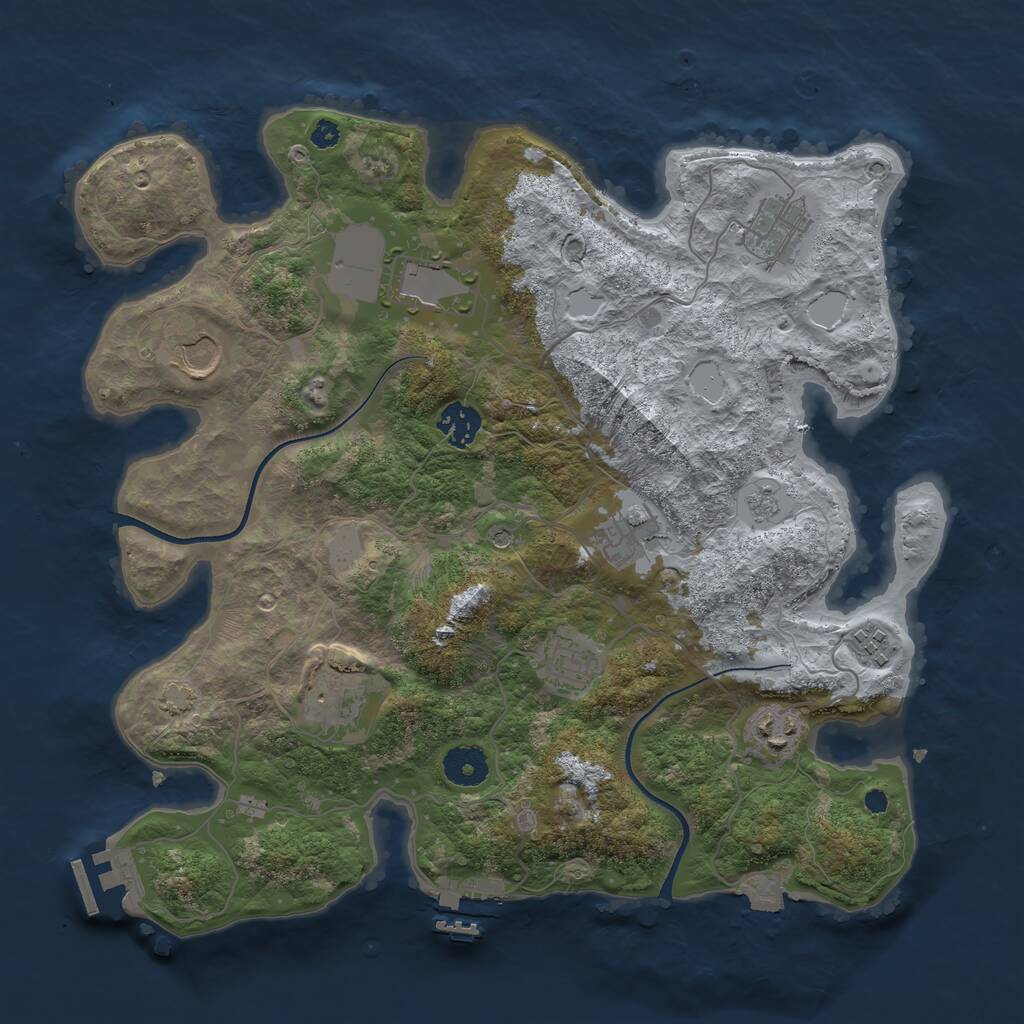 Rust Map: Procedural Map, Size: 3600, Seed: 1580823935, 15 Monuments