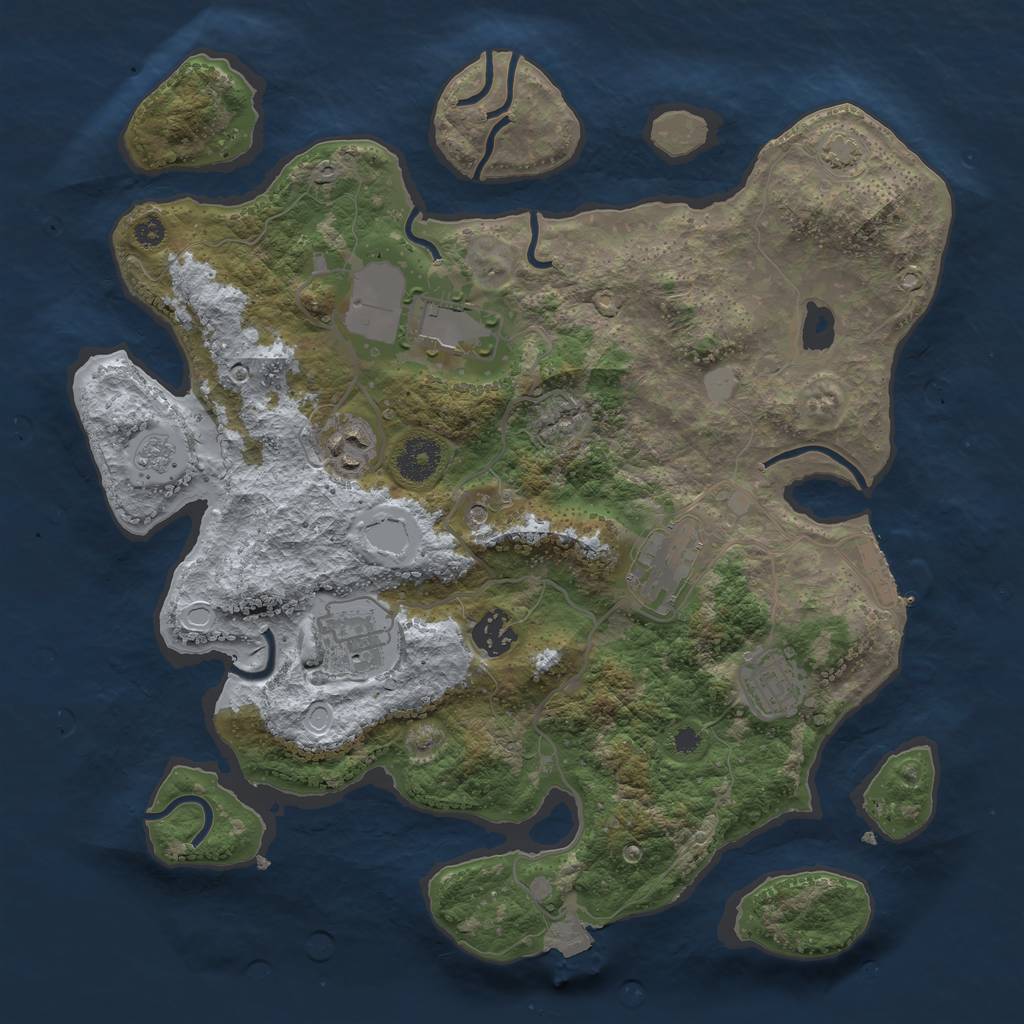 Rust Map: Procedural Map, Size: 3500, Seed: 446765209, 13 Monuments