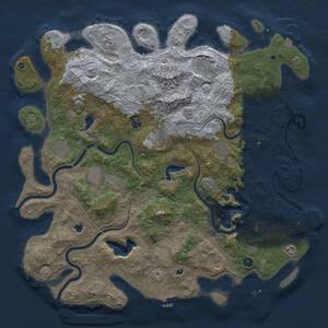 Thumbnail Rust Map: Procedural Map, Size: 5000, Seed: 74658399, 17 Monuments