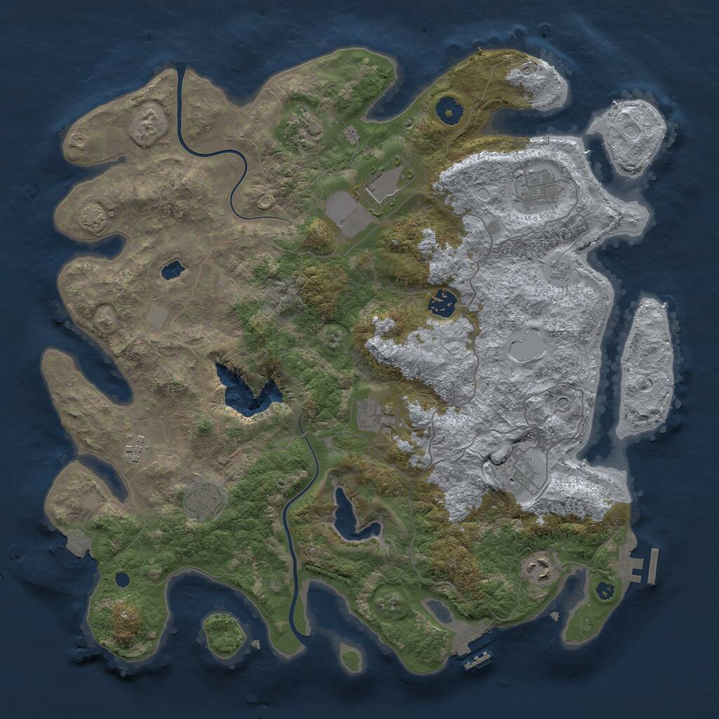 Rust Map: Procedural Map, Size: 4000, Seed: 210652, 15 Monuments