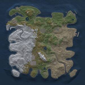 Thumbnail Rust Map: Procedural Map, Size: 3700, Seed: 74927207, 15 Monuments