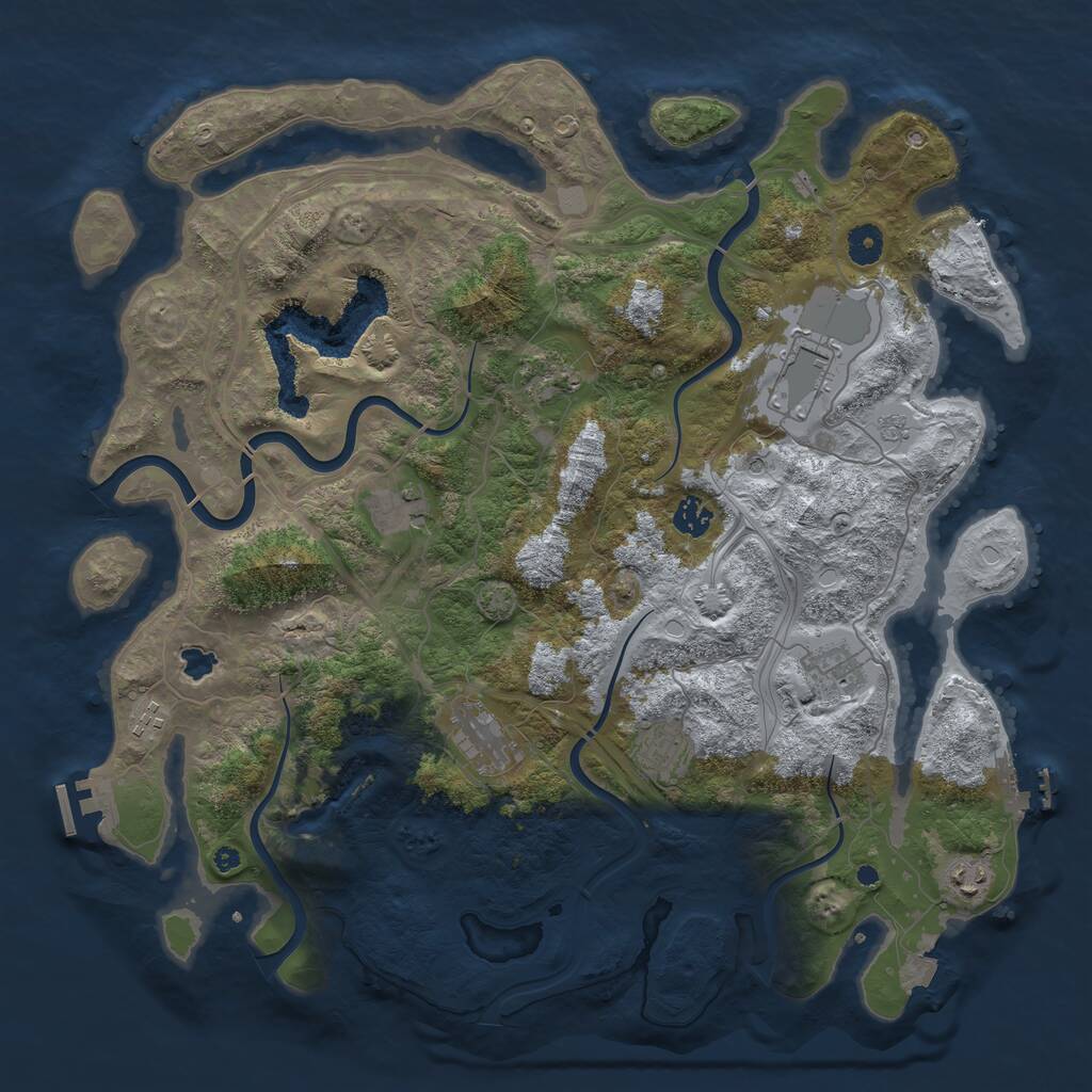 Rust Map: Procedural Map, Size: 4250, Seed: 1408206004, 15 Monuments