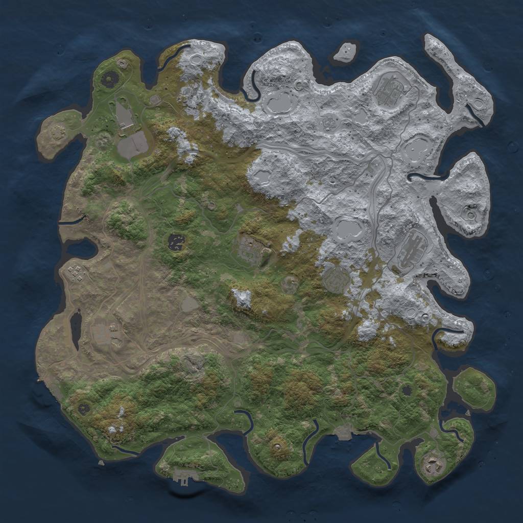 Rust Map: Procedural Map, Size: 4500, Seed: 751726091, 18 Monuments