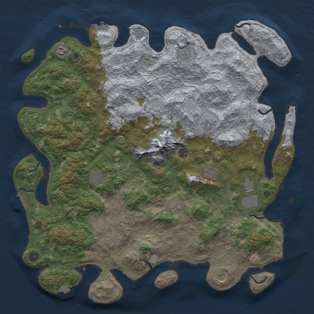 Rust Map: Procedural Map, Size: 5000, Seed: 387169, 19 Monuments