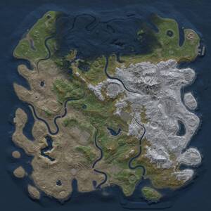 Thumbnail Rust Map: Procedural Map, Size: 5000, Seed: 1330008461, 17 Monuments