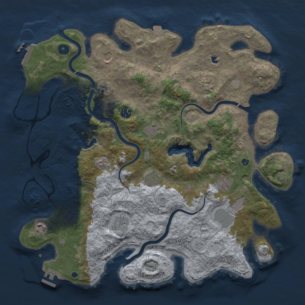 Rust Map: Procedural Map, Size: 4200, Seed: 3256457, 16 Monuments
