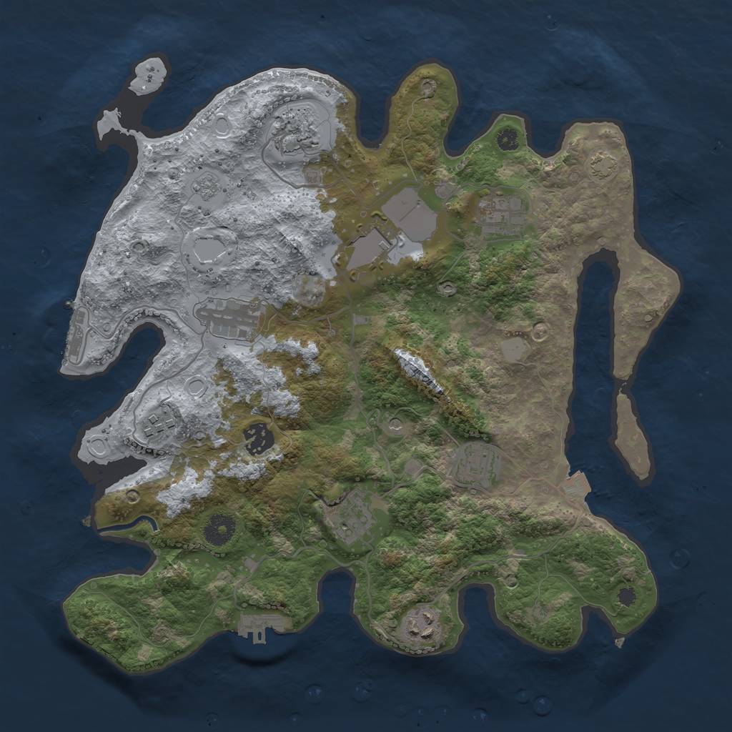 Rust Map: Procedural Map, Size: 3500, Seed: 1488205156, 17 Monuments