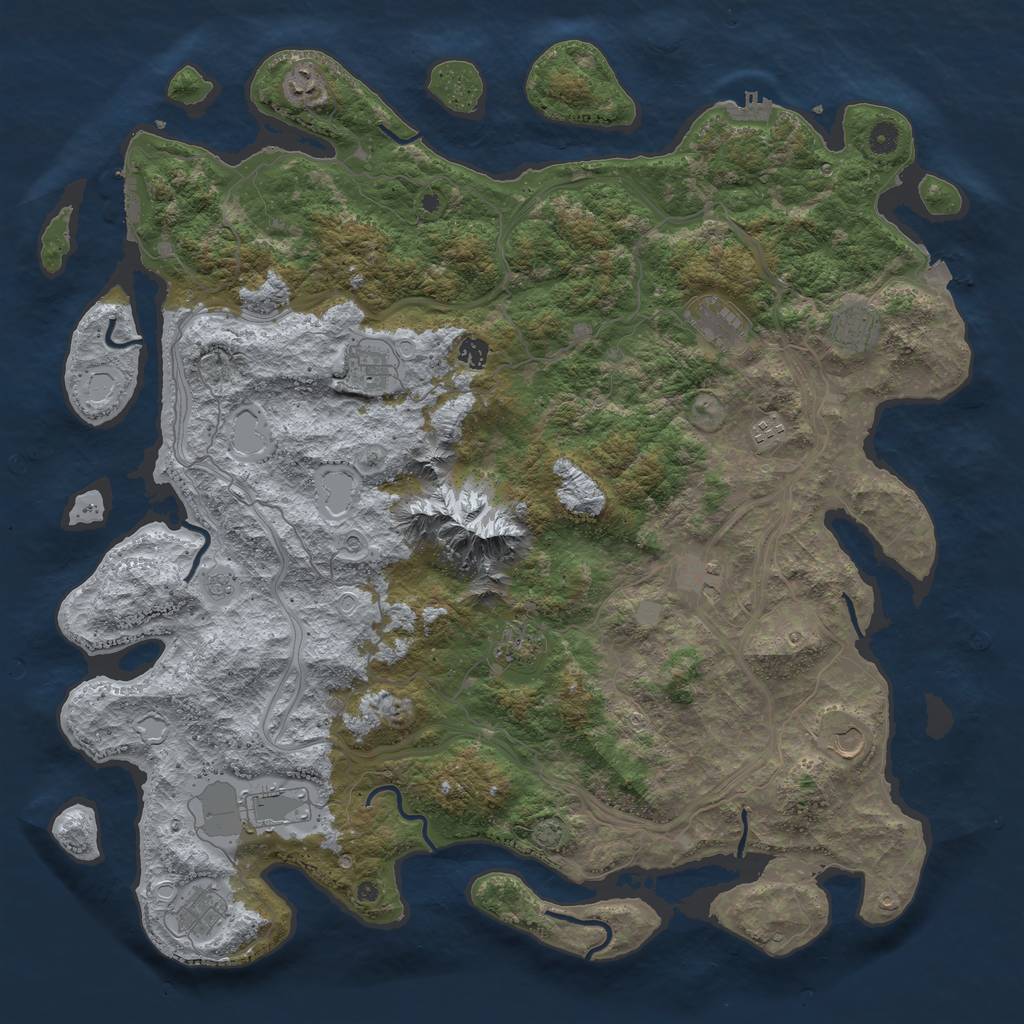 Rust Map: Procedural Map, Size: 5000, Seed: 978514168, 19 Monuments