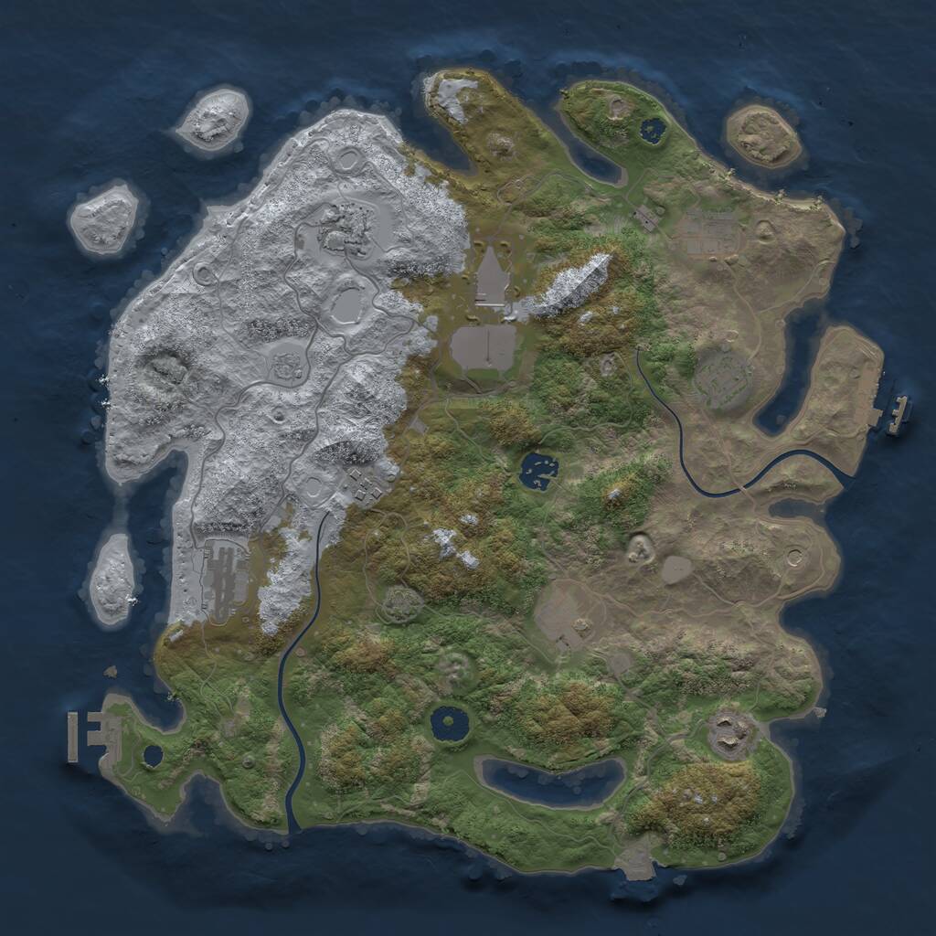Rust Map: Procedural Map, Size: 3750, Seed: 861197971, 15 Monuments