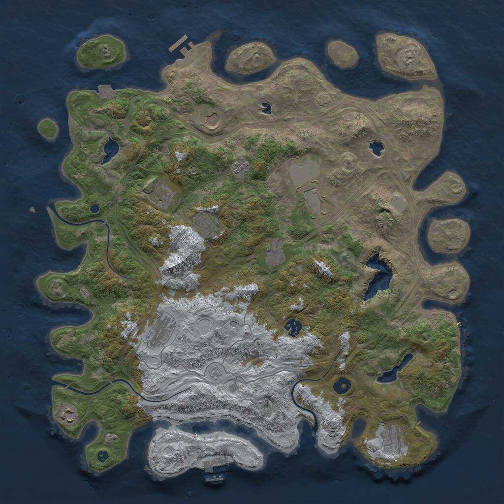 Rust Map: Procedural Map, Size: 4500, Seed: 1764836658, 16 Monuments