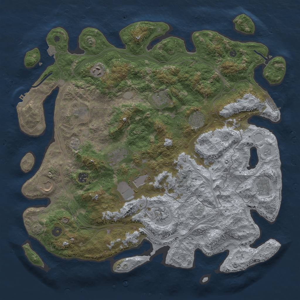 Rust Map: Procedural Map, Size: 4500, Seed: 617718683, 19 Monuments