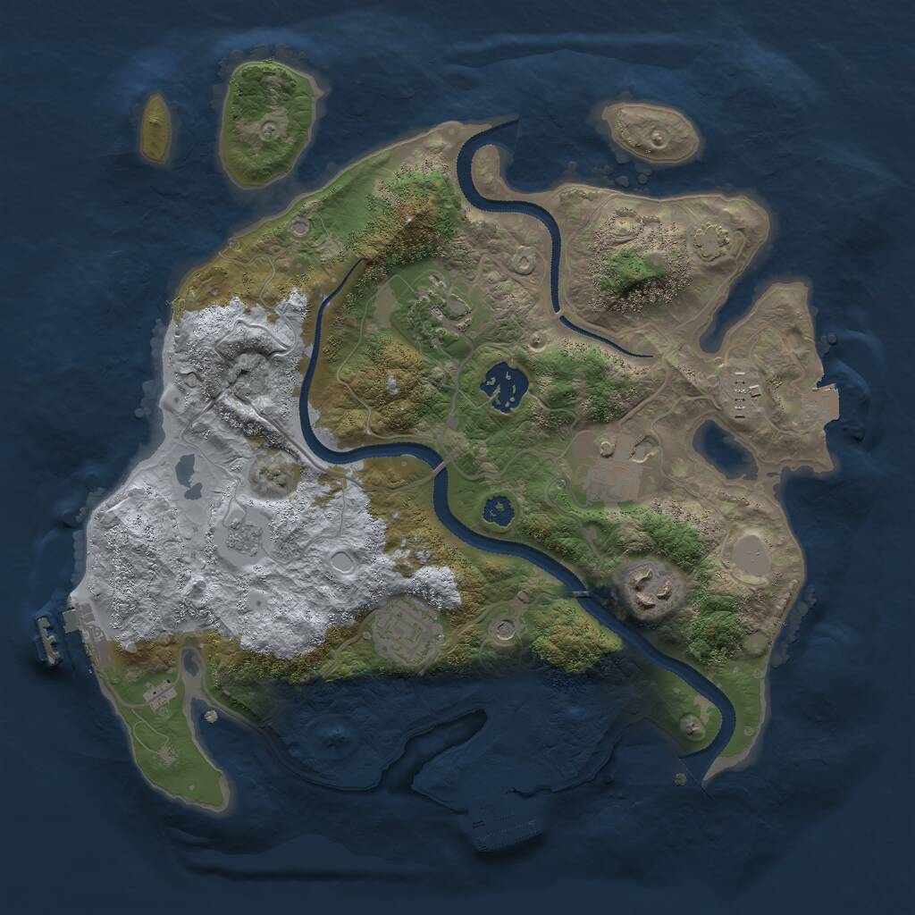Rust Map: Procedural Map, Size: 3000, Seed: 857326826, 12 Monuments