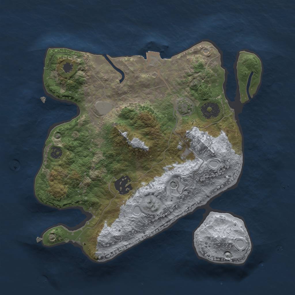 Rust Map: Procedural Map, Size: 2500, Seed: 468545558, 6 Monuments
