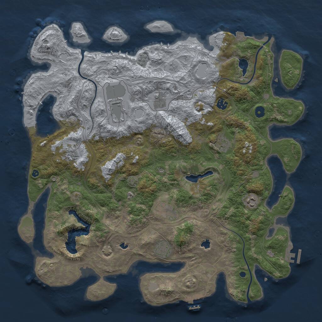 Rust Map: Procedural Map, Size: 4500, Seed: 371197210, 15 Monuments