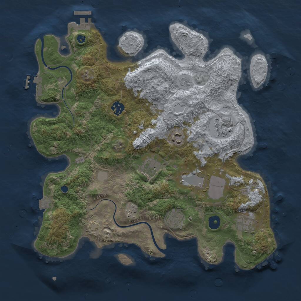 Rust Map: Procedural Map, Size: 3500, Seed: 1852024106, 14 Monuments