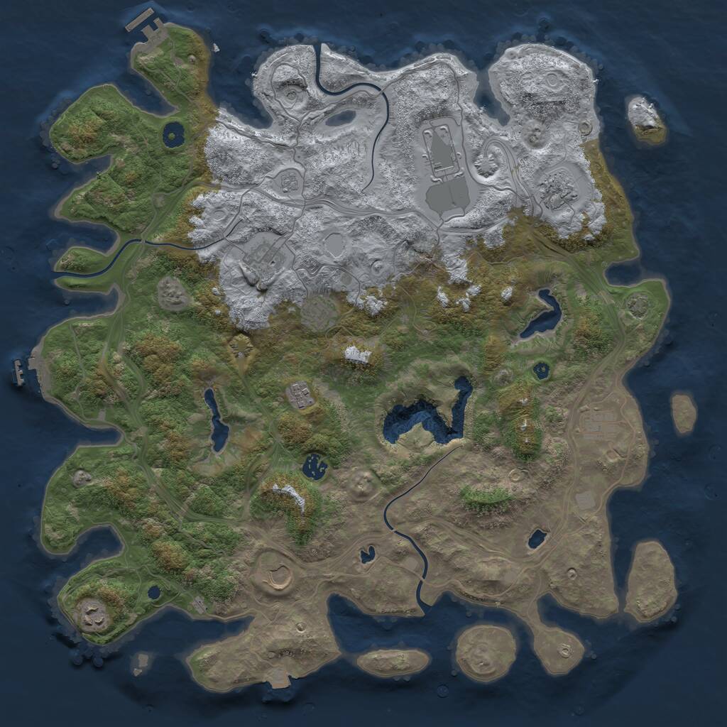 Rust Map: Procedural Map, Size: 4500, Seed: 24577, 15 Monuments