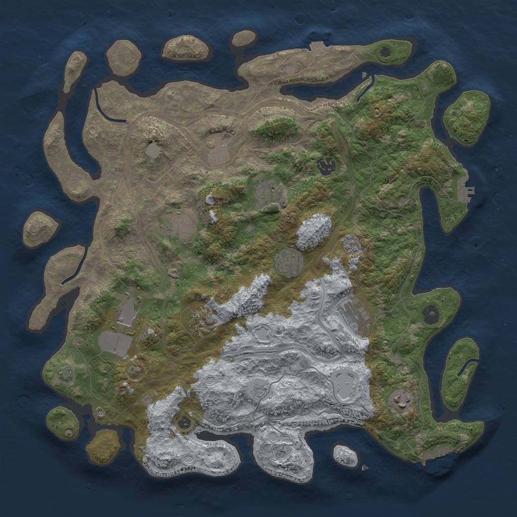 Rust Map: Procedural Map, Size: 4250, Seed: 812140348, 18 Monuments