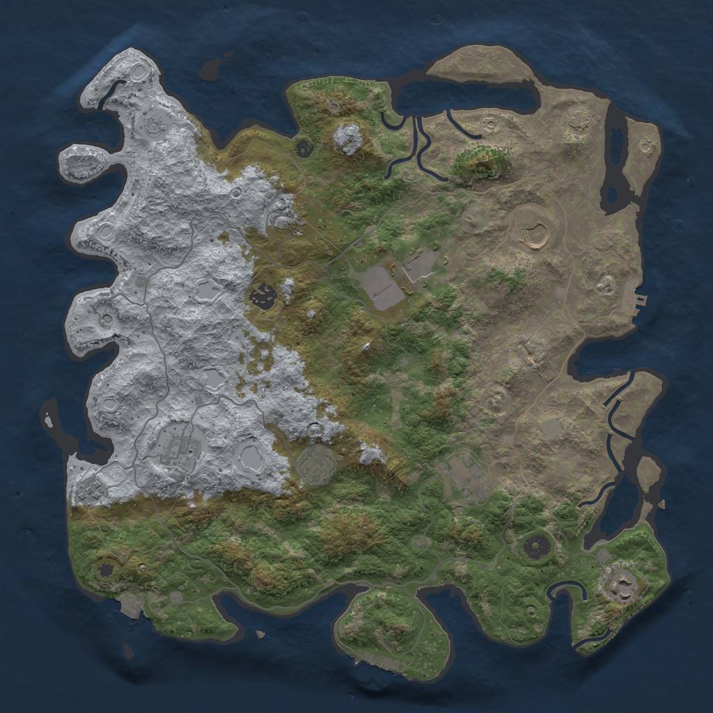 Rust Map: Procedural Map, Size: 4200, Seed: 1546427590, 17 Monuments