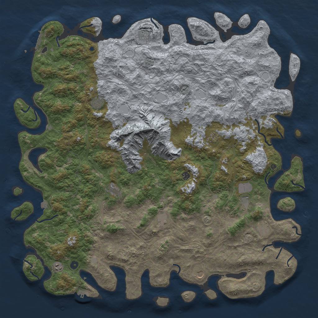 Rust Map: Procedural Map, Size: 6000, Seed: 266558528, 19 Monuments