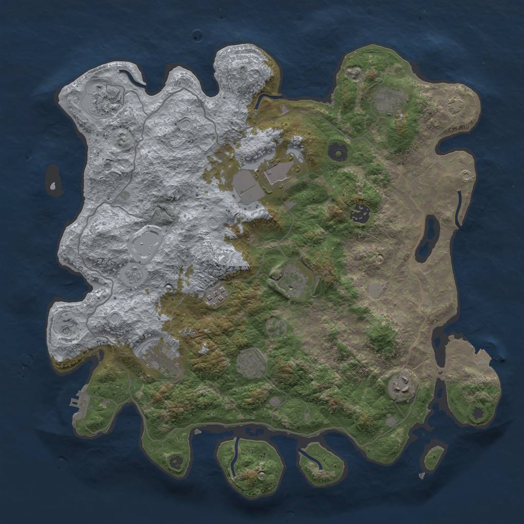 Rust Map: Procedural Map, Size: 4000, Seed: 1731857364, 16 Monuments
