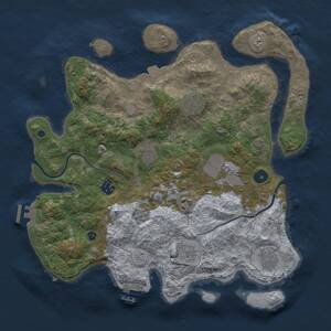 Thumbnail Rust Map: Procedural Map, Size: 3700, Seed: 74927212, 14 Monuments