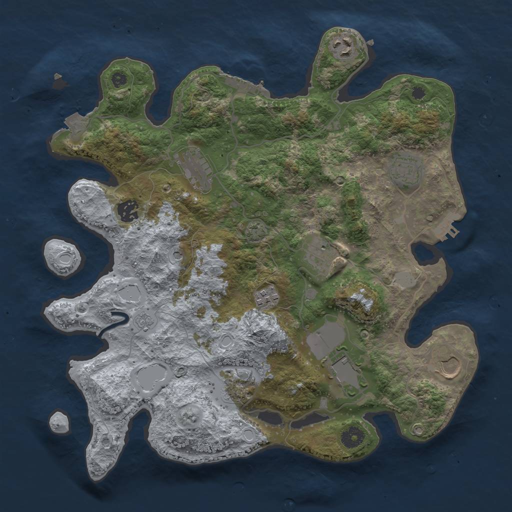 Rust Map: Procedural Map, Size: 3500, Seed: 144457518, 17 Monuments