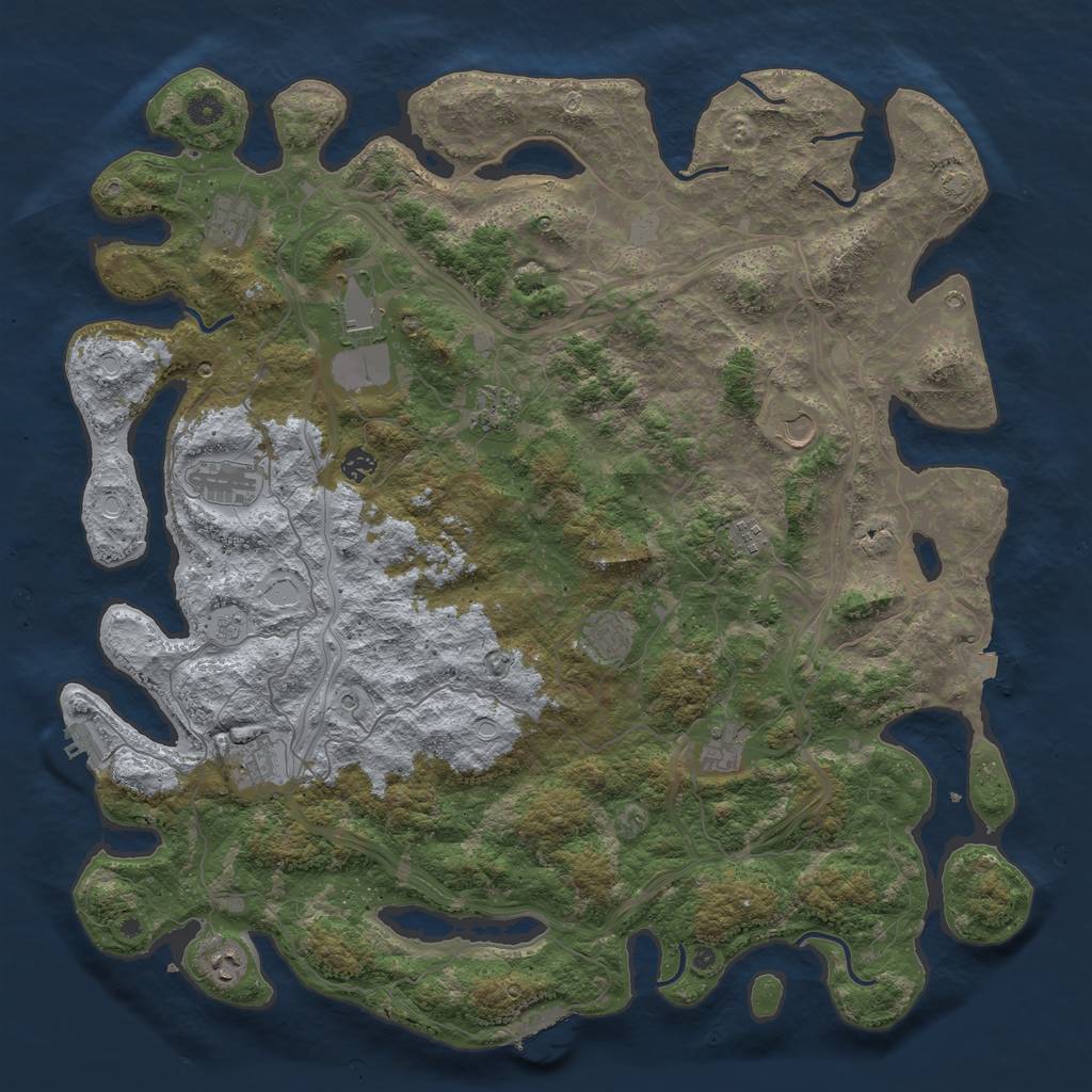 Rust Map: Procedural Map, Size: 4850, Seed: 105500019, 19 Monuments