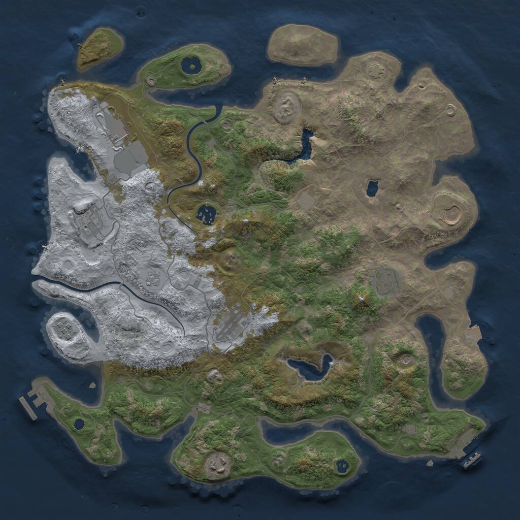 Rust Map: Procedural Map, Size: 4000, Seed: 1667132615, 14 Monuments