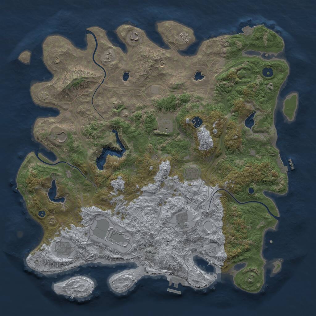 Rust Map: Procedural Map, Size: 4500, Seed: 1878769521, 15 Monuments