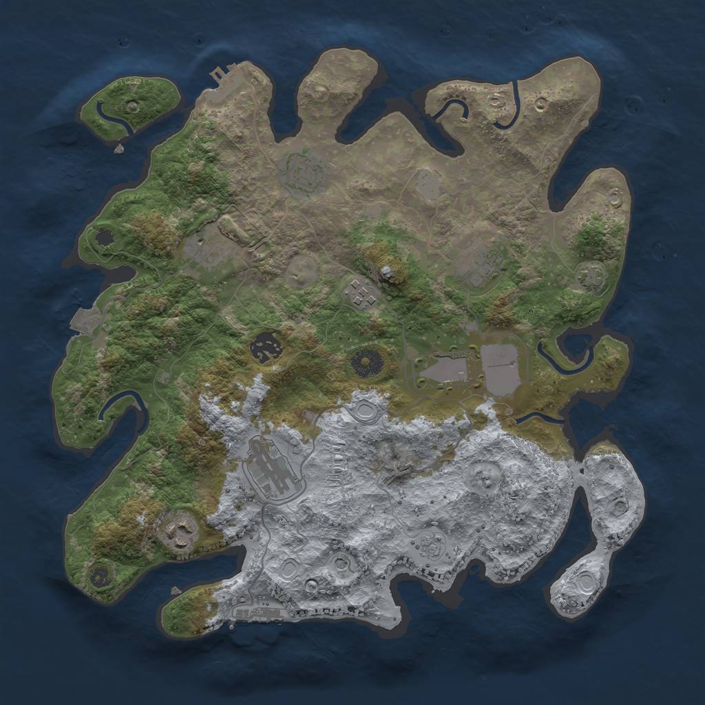 Rust Map: Procedural Map, Size: 3500, Seed: 1770475287, 16 Monuments