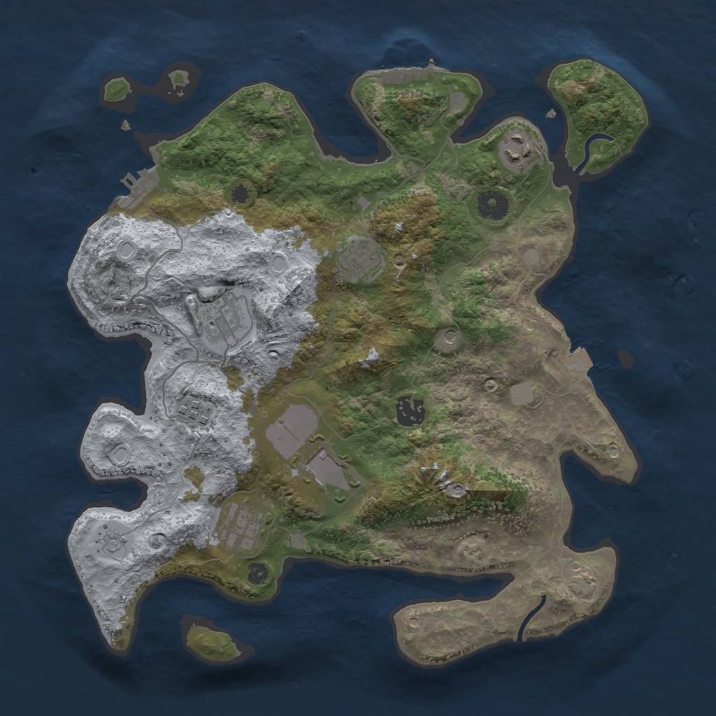 Rust Map: Procedural Map, Size: 3500, Seed: 25120, 15 Monuments
