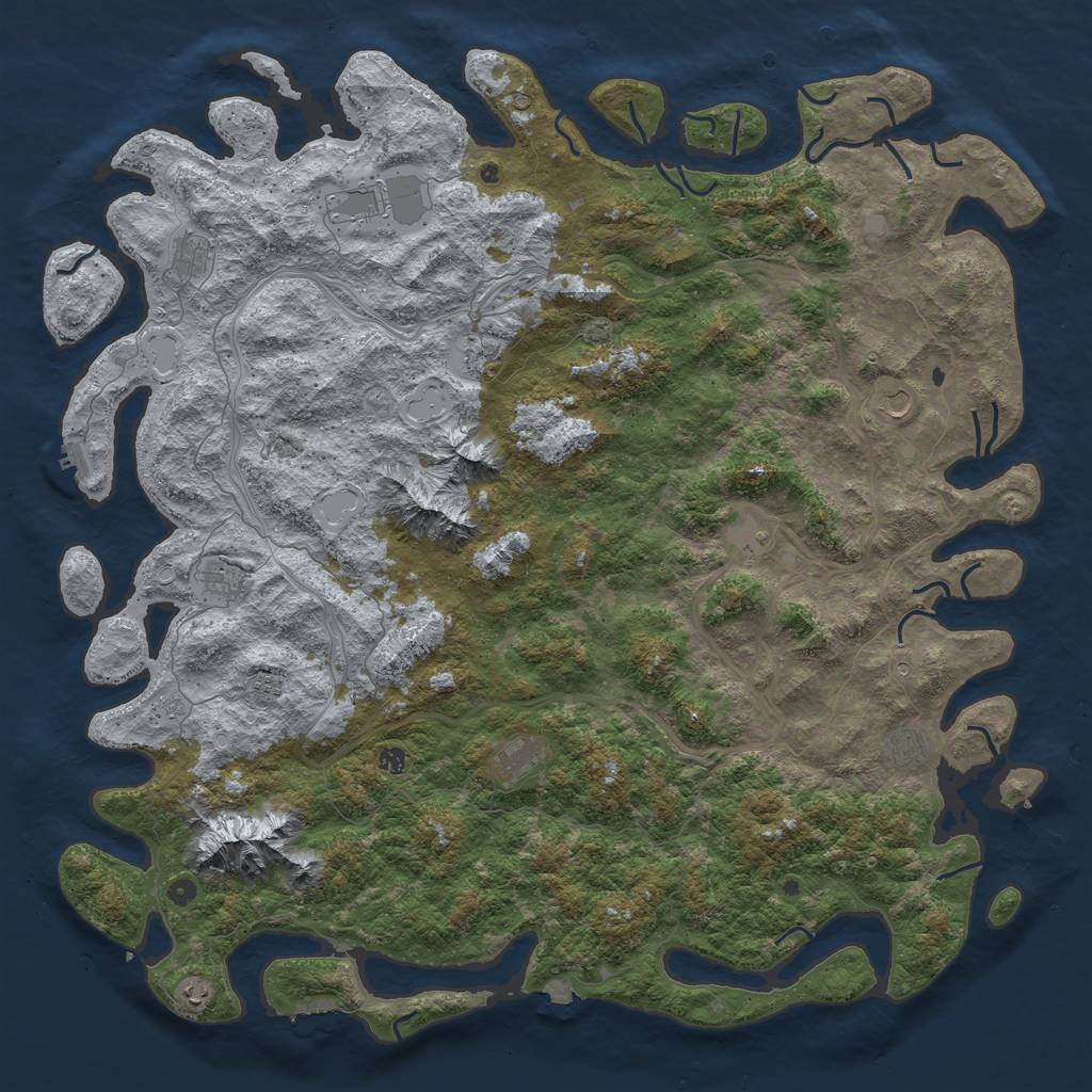 Rust Map: Procedural Map, Size: 6000, Seed: 28782, 19 Monuments