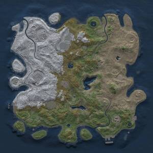 Thumbnail Rust Map: Procedural Map, Size: 4096, Seed: 33226644, 15 Monuments